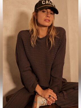 NWOT Free People Beach Imogene Sweater Morning Fog Combo Size M